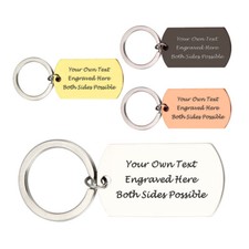 Personalised Keyrings Both Sides Engraved Keychain Key Tags Custom Your Own Text