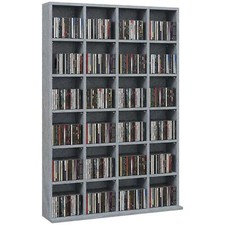 HOMCOM DVD CD Media Storage Rack Video Display Unit 89 x 130.5cm Cement Grey New