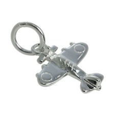 Sterling Silver Spitfire Plane Charm World War 2 WW2 Charms Airplanes Veterans
