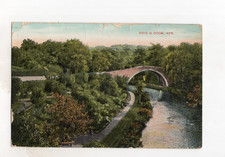 GB KEVII BRIG O DOON AYR postcard 1908 posted BEARSDEN GLASGOW 1/2d