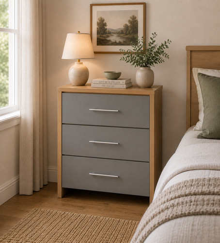 Grey gloss light oak effect - gloss,