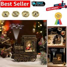 Musical Christmas Snow Globe - Stunning Lighted Retro Train with Timer Function