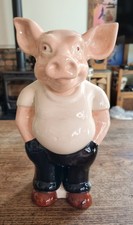 Vintage Pot Bellied Pig Piggy Bank Money Box - Rising Hawk Pottery England