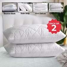Pack Of 2 Pillows Large Soft Bounce Back Memory Foam Firm Deluxe Striped Pillows