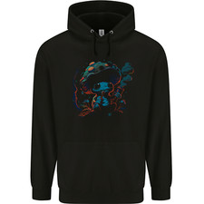 Frog Smoking Magic Mushrooms Bong Weed Mens 80% Cotton Hoodie