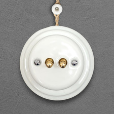 White Porcelain 2-Gang Two-Way