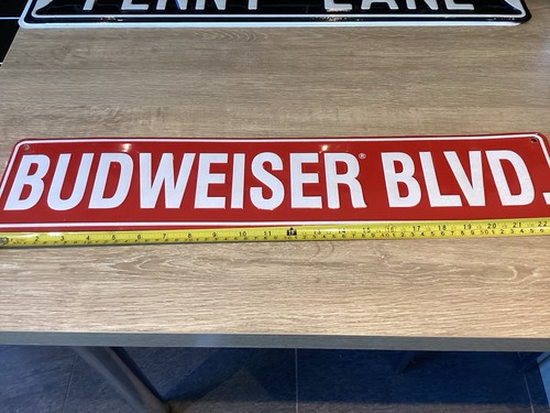 Budweiser blvd metal sign - budweiser,