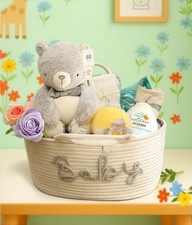 Neutral baby shower gift basket  | Unisex Newborn Hamper | New Baby Present/Gift