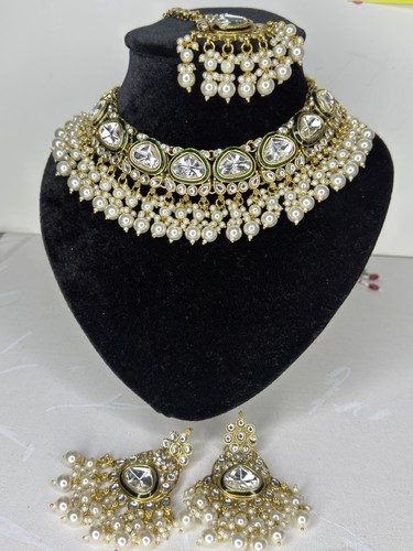 Necklace kundan meenakari - kundan,