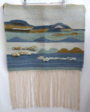 Rosecraft Handwoven Mohair/Wool Seascape Tapestry, Swaziland 58cm x 49cm, Fringe