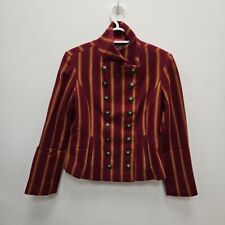 Moloh Tweed Sporting Country Wool Military Jacket Women Size UK 8 Plaid Tartan