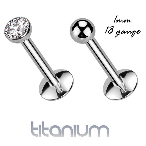 1mm 18g titanium flat back - flat,
