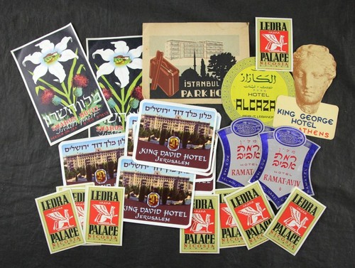 Vintage hotel luggage labels - hotel,