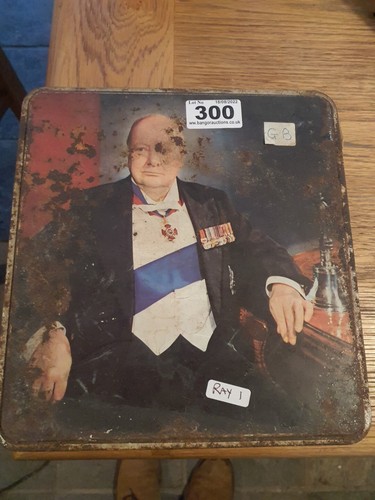 Churchill biscuit tin - churchill,