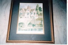 Print:  Old Buildings on the West Bridge - LEICESTER 