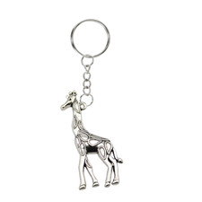 Cute Silver Giraffe Keyring