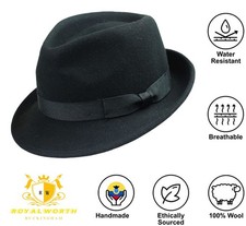 Elegant 100% Wool Trilby Hat