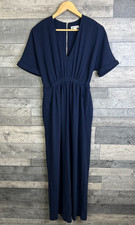 Whistles Womens Jumpsuit Size UK 14 Navy Blue Smart Casual Pockets All in One