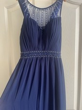 navy chiffon floor length