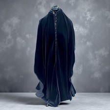 Genuine Retro Vintage 1960s Christmas New Years Feminella Black Velvet Cape Coat