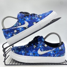 Nike SB Satire Blue Floral Trainers Size UK 5.5 Womens Canvas Low Top Gym