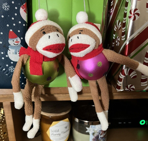 New sock monkey ornaments set - sock,