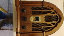 7-4100JA General Electric Wood Cathedral 1932 Replica AM/FM Radio Vintage Works!