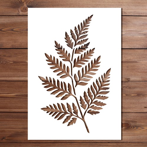 Botanical fern stencil for - stencil,