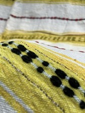 Vintage 1940s / 1950s Bulgarian Hand Woven Fabric Panel