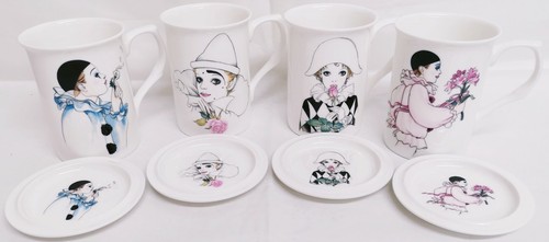 Pierrot harlequin mugs 4 - 4, &