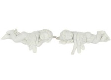 Set laying down white shelf - set, of