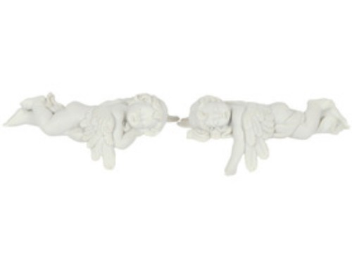 Set laying down white shelf - of,