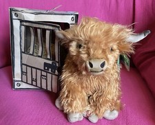 Living Nature Mooing Sound Highland Cow Coo 10” Soft Plush Toy In Crate (Video)