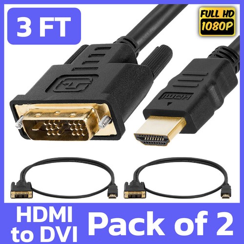 Pack 3ft hdmi dvi cord - 2,
