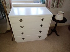 Vintage Wooden White Set Of Drawers.