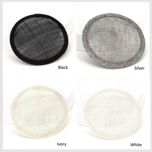 Sinamay straw round fascinator - straw,