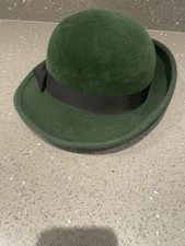 BERMONA MODEL VINTAGE GREEN UPTURNED BRIM LADIES HAT