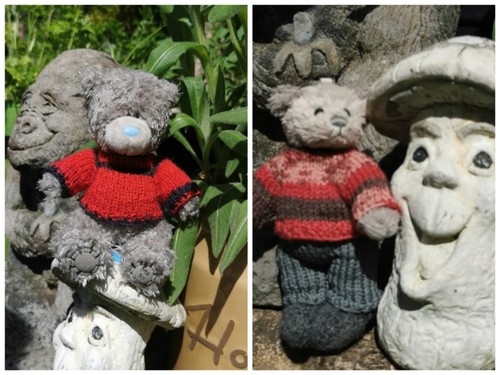 Hand knitted teddy bear - teddy,