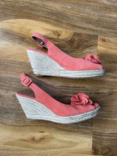 Clarks coral suede espadrille - coral,