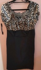 Ladies Party Dress by Star Julian Macdonald Size 14,  Leopard Print/black
