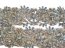 Bridal Wedding Dress Belt Sash Diamante Bling Sparkle Crystal White Ribbon