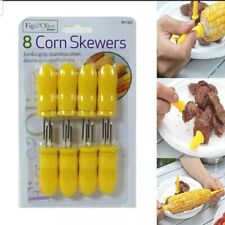 8 PCS Stainless Steel Corn On The Cob Skewers Sweetcorn Holder BBQ Prongs Party