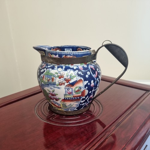 Antique pearlware jug filled - antique,