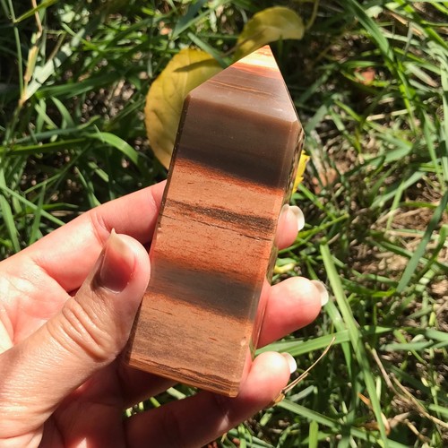 Petrified wood obelisk tower - petrified,