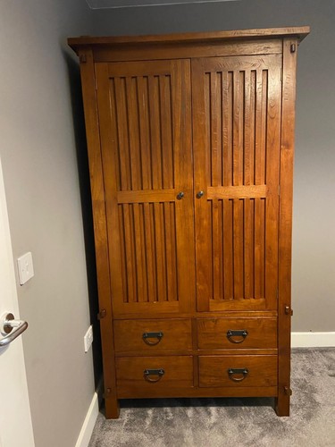 Solid teak wardrobe large - wardrobe,, 2