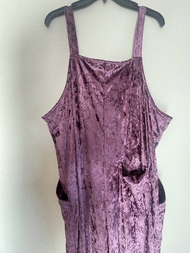 Purple velvet overall pants - purple,