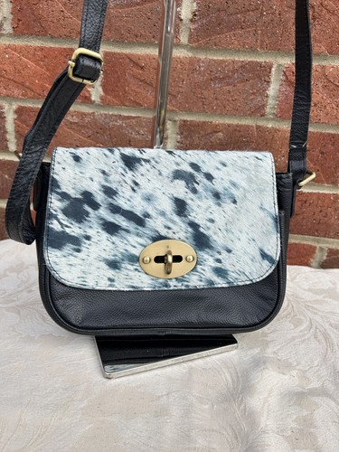 Real leather black blue - black,