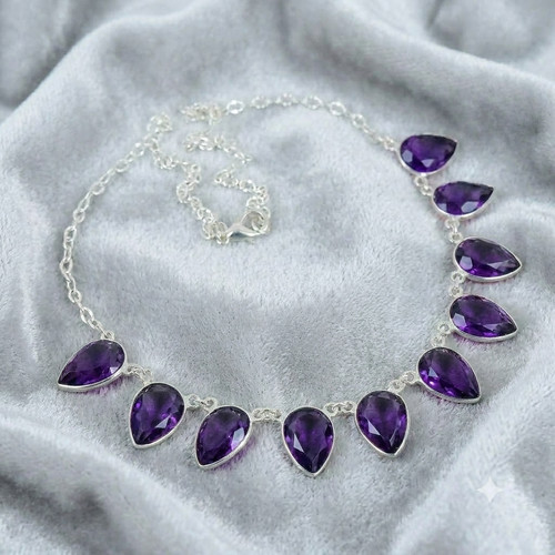 Purple amethyst gemstone - purple,