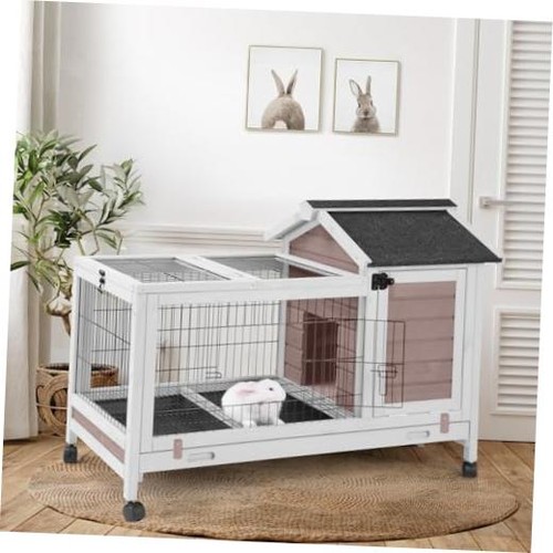 Large mobile rabbit hutch - mobile,