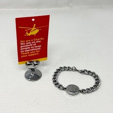 SOS Talisman Chrome Plated Bracelet Medical Information Curb Chain   #32 J11